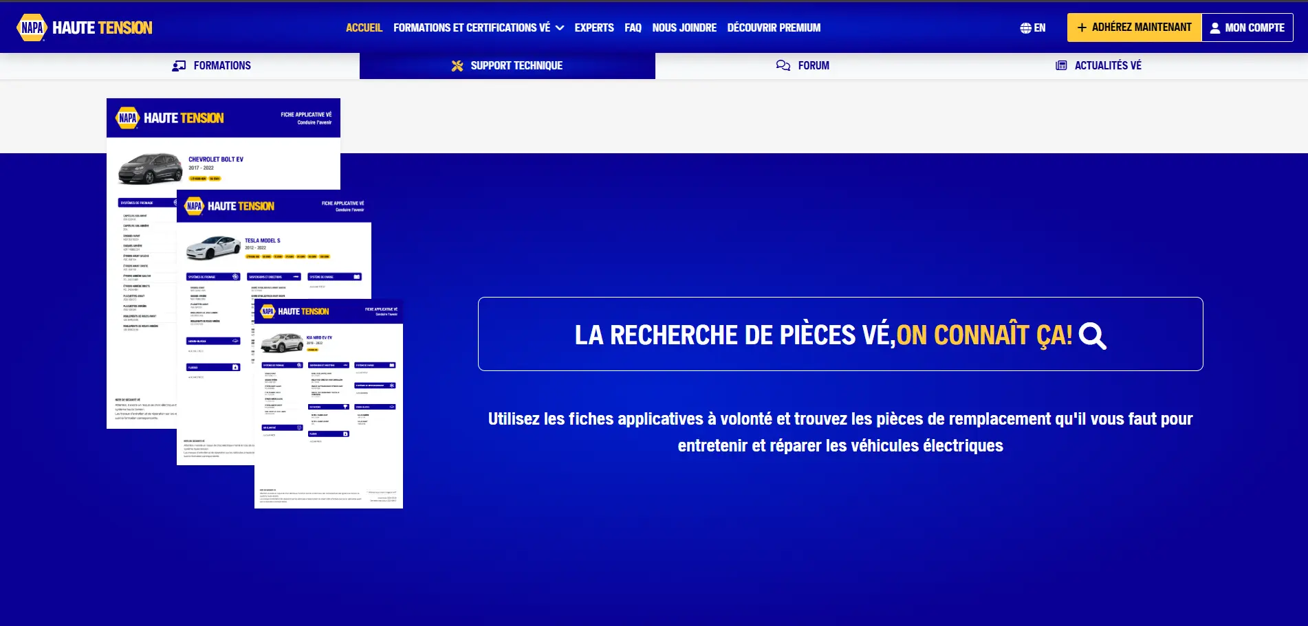 NAPA Haute Tension, plateforme de formation pour les professionnels des véhicules électriques