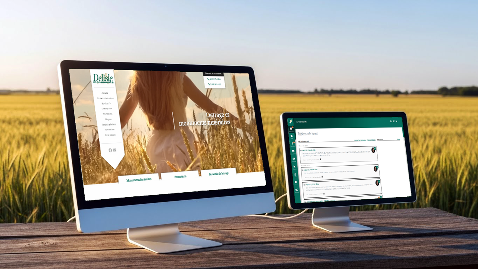 Développement d’un CRM sur mesure et d’un site web connecté pour Delisle Monuments